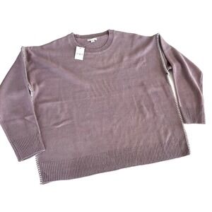 NWT Cato Whip-stitch trim lavender Minimalistcore light weight sweater size L